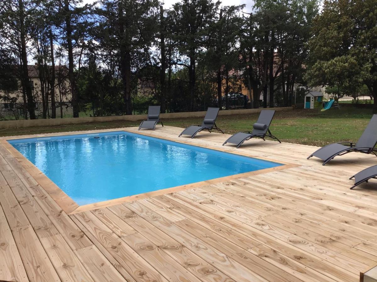 Gite Les Oliviers 10 Pers Piscine Au Calme 4 Etoiles Saint-Laurent-la-Vernède Exterior foto